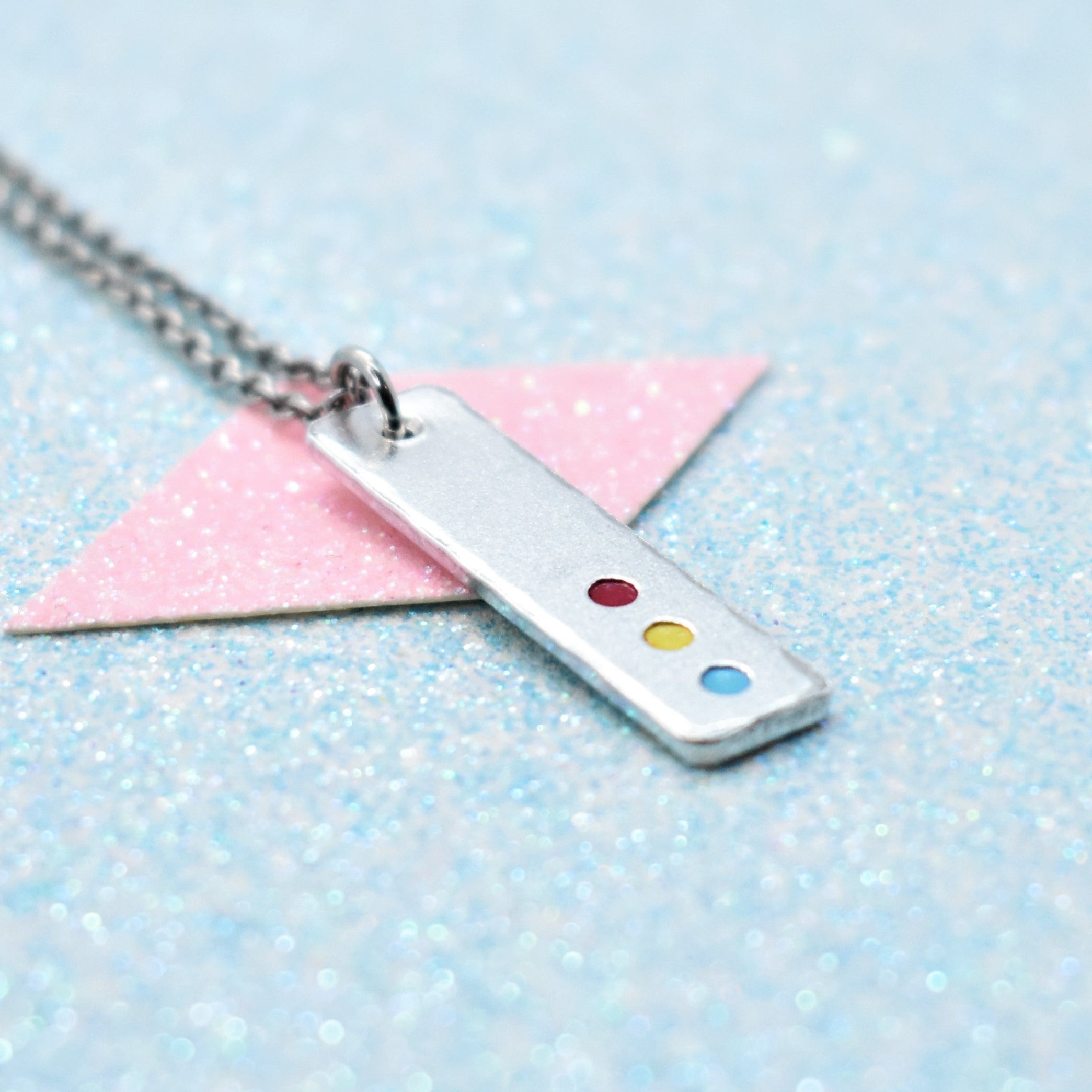 Minimalist, Pansexual Pride Necklace