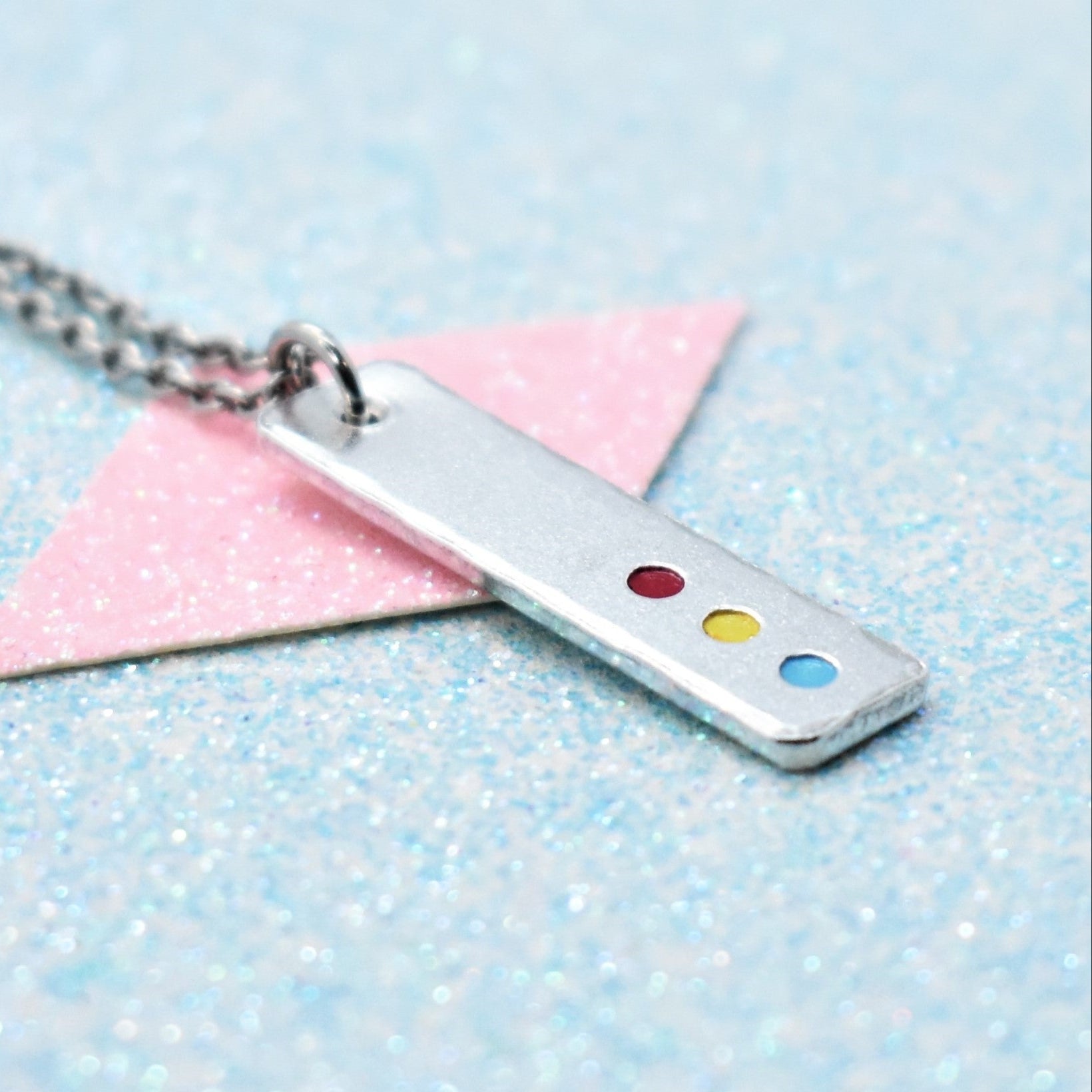 Minimalist, Pansexual Pride Necklace