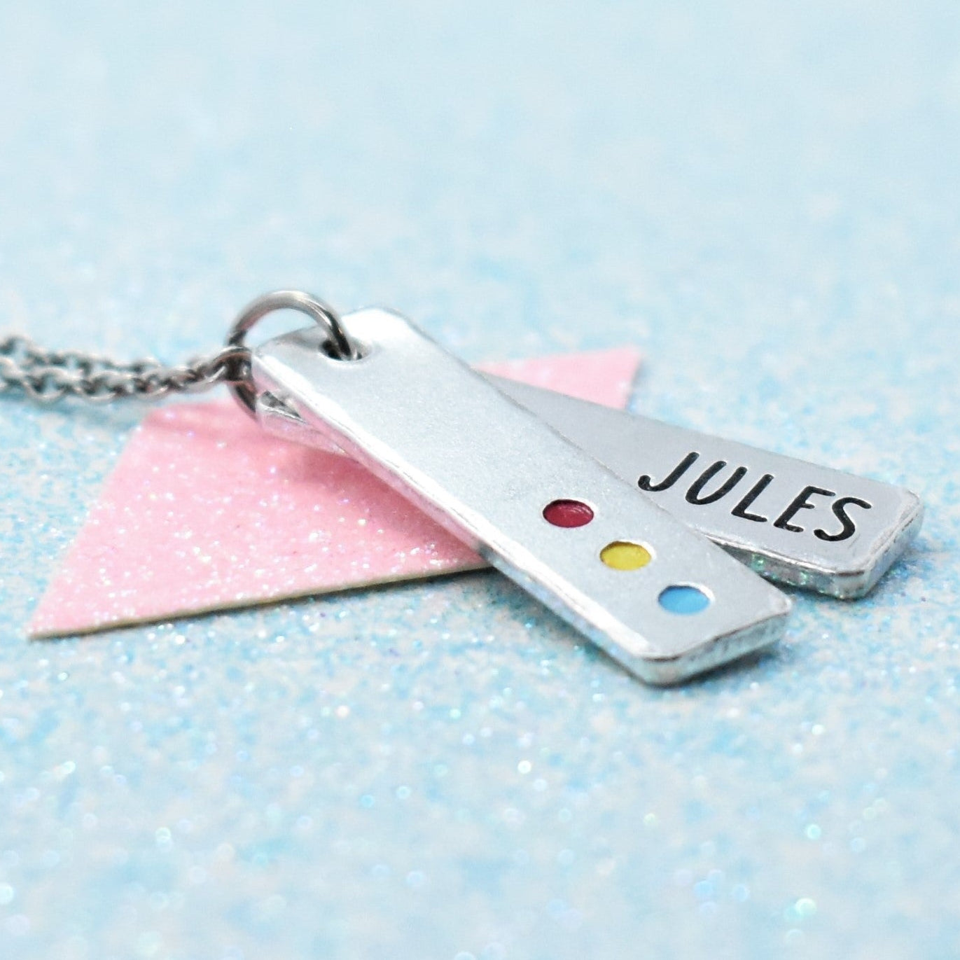Minimalist, Personalised Pansexual Pride Necklace