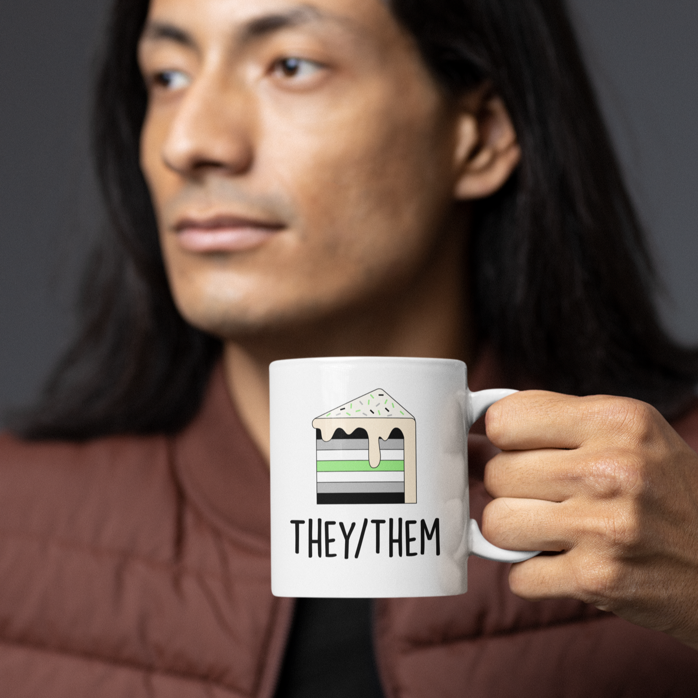 Slice of Pride, Agender Pronoun Mug